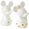 Hallmark Disney Mickey And Minnie White And Gold Salt And Pepper Shakers, Set Of 2