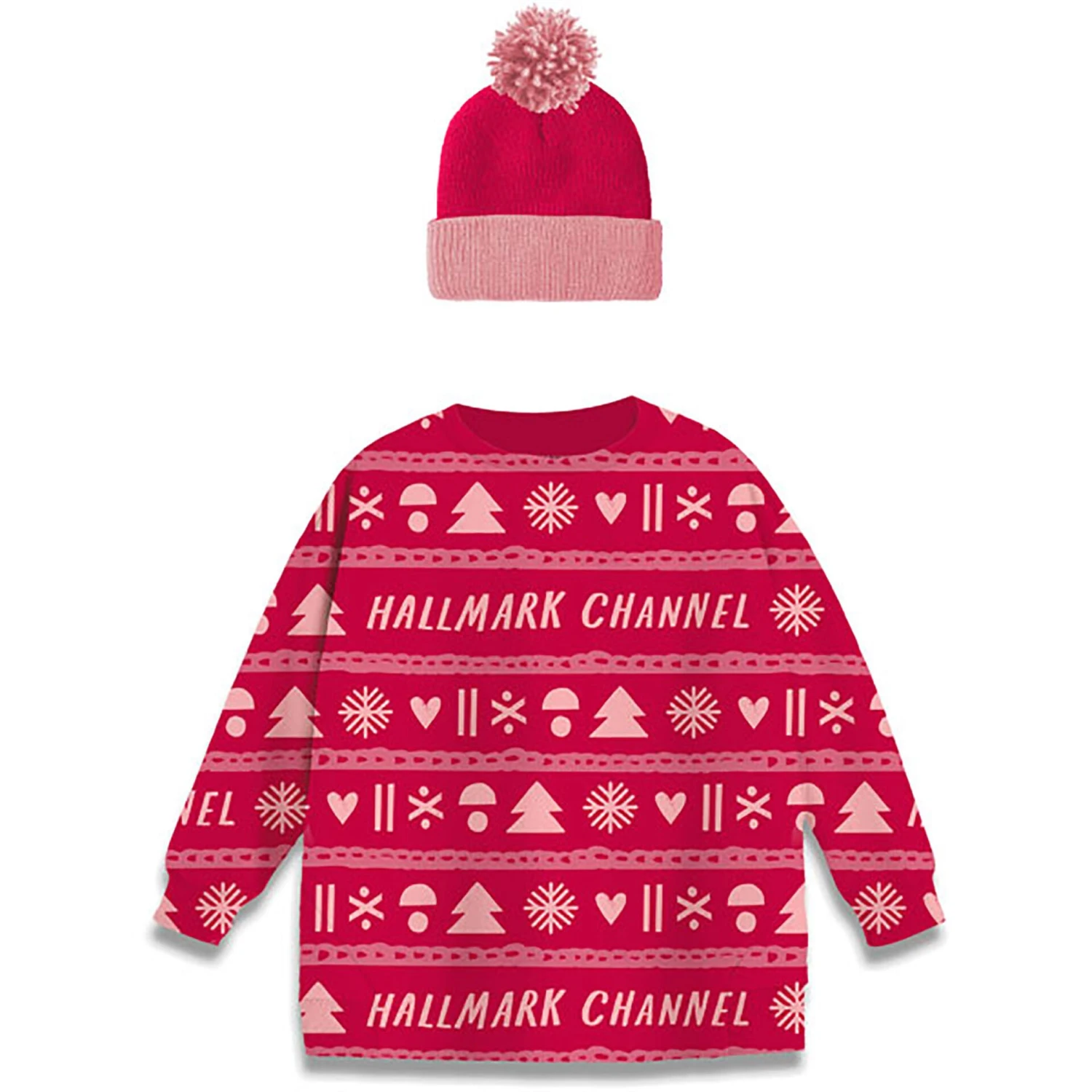 Hallmark Channel Knit Pattern Wine Sleeve And Hat, Set Of 2 1 Hallmark Channel Knit Pattern Wine Sleeve And Hat, Set Of 2