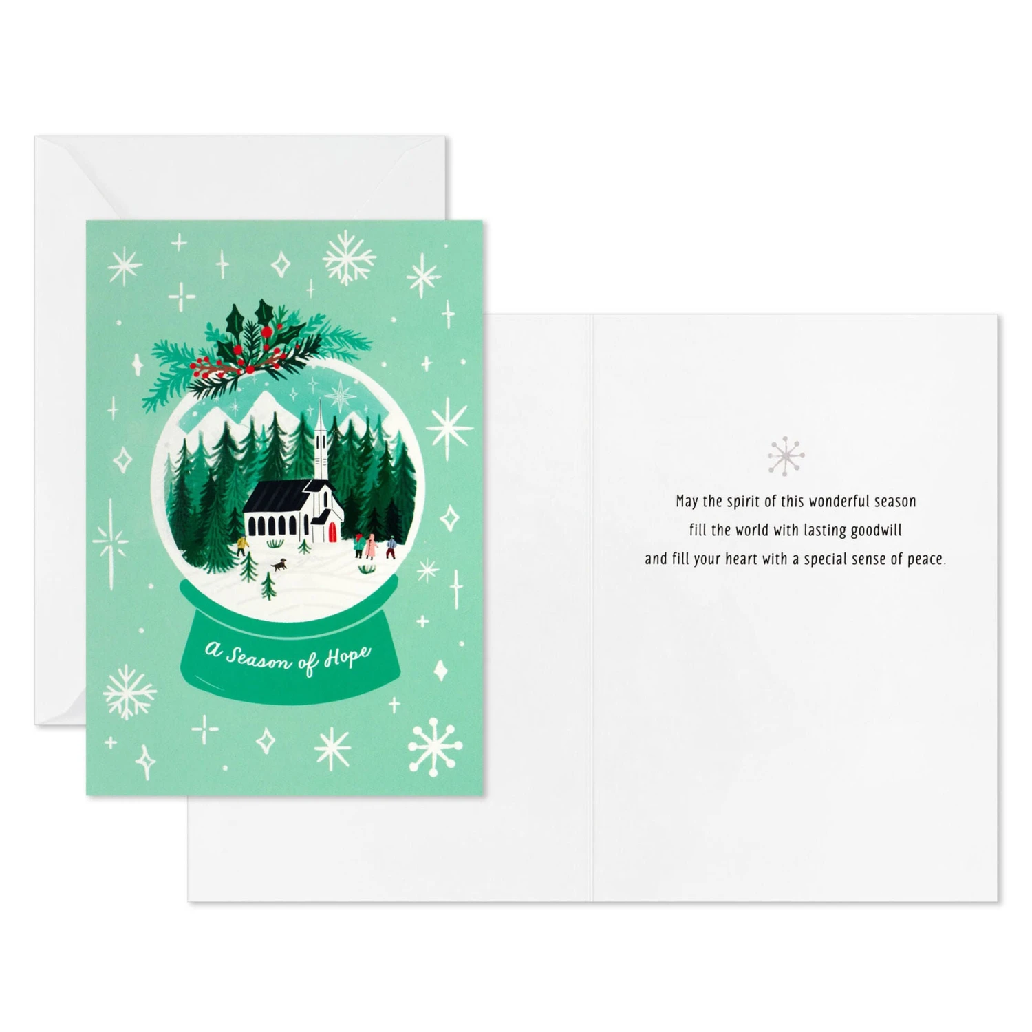 Hallmark Season Of Hope Snow Globe Boxed Christmas Cards, Pack Of 16 2 Hallmark Season Of Hope Snow Globe Boxed Christmas Cards, Pack Of 16 - Image 2