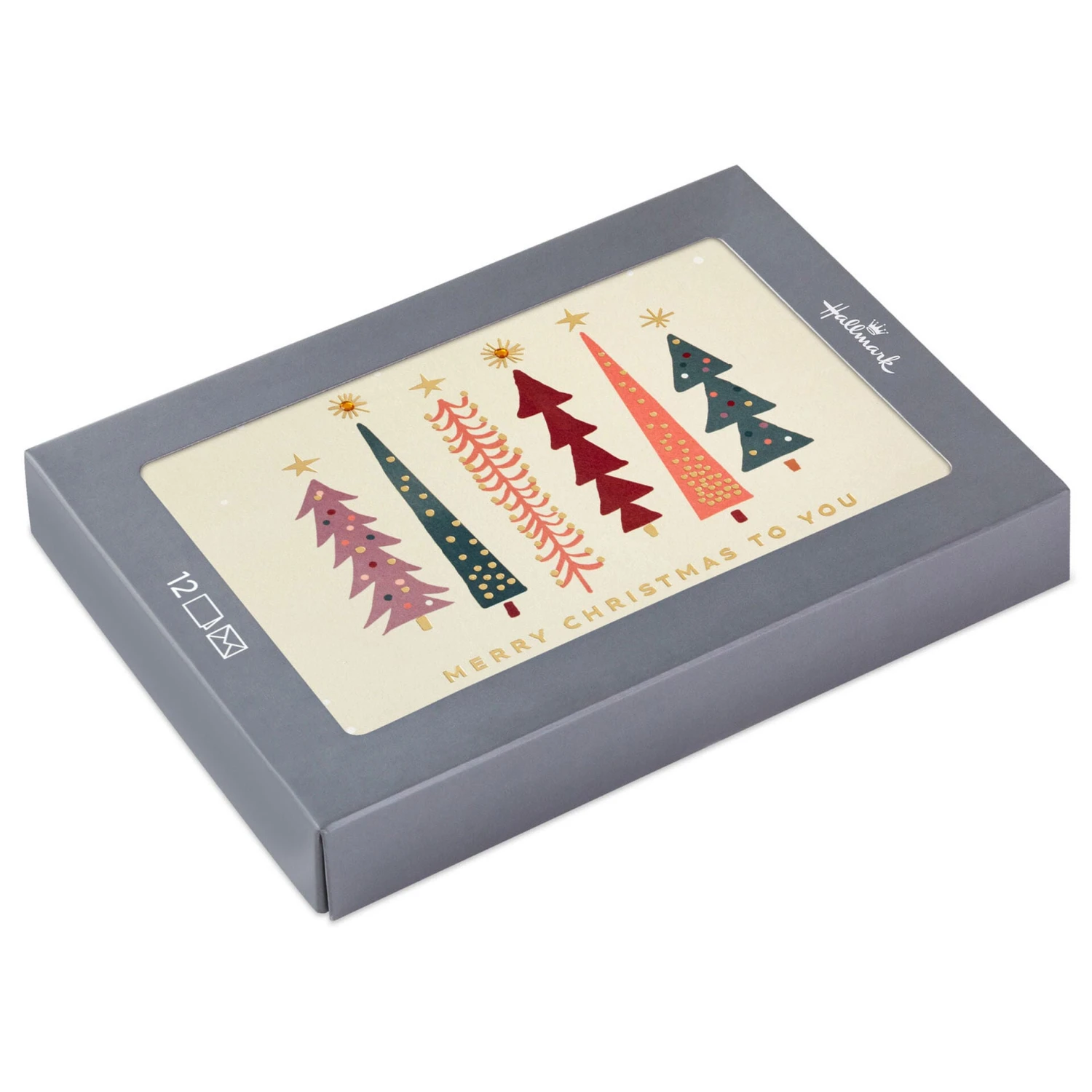 Hallmark Whimsical Trees Boxed Christmas Cards, Pack Of 12 1 Hallmark Whimsical Trees Boxed Christmas Cards, Pack Of 12