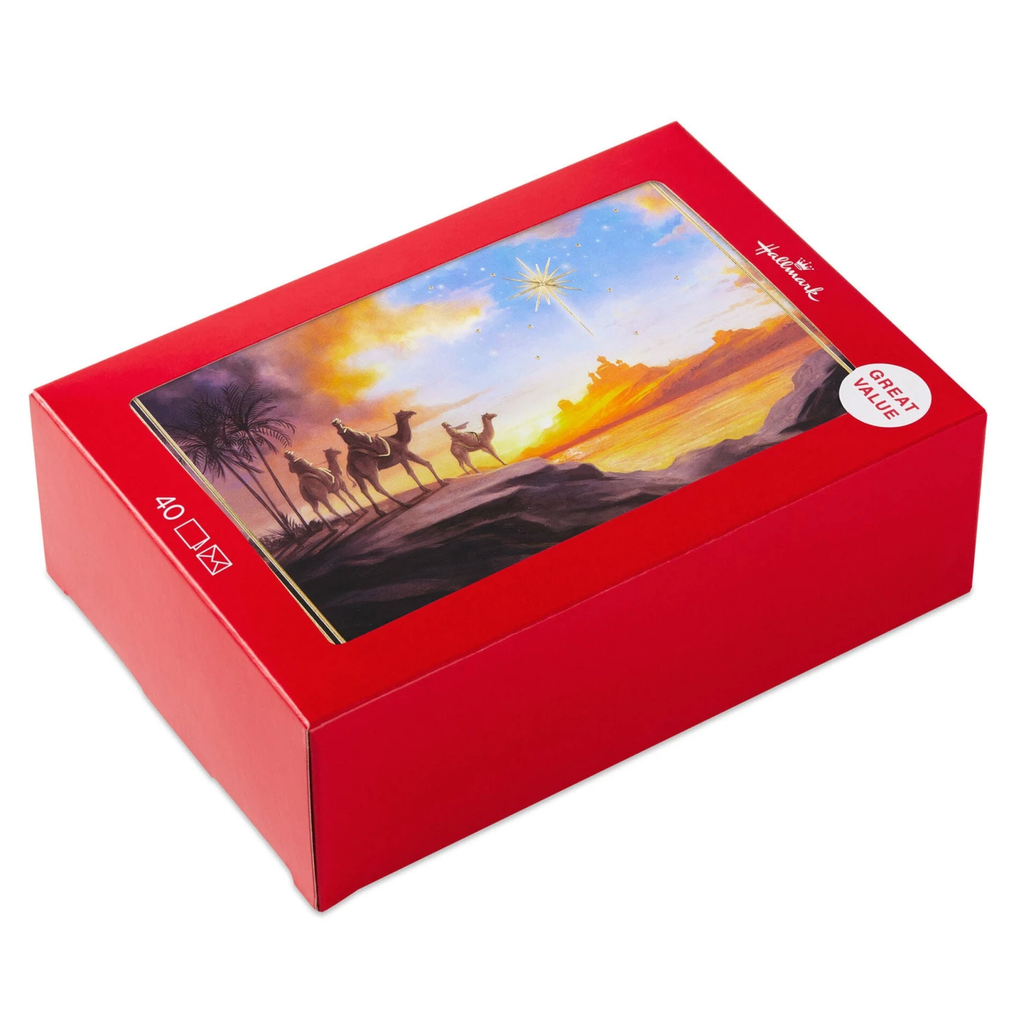 Hallmark Wise Men Following The Star Boxed Christmas Cards, Pack Of 40 1 Hallmark Wise Men Following The Star Boxed Christmas Cards, Pack Of 40