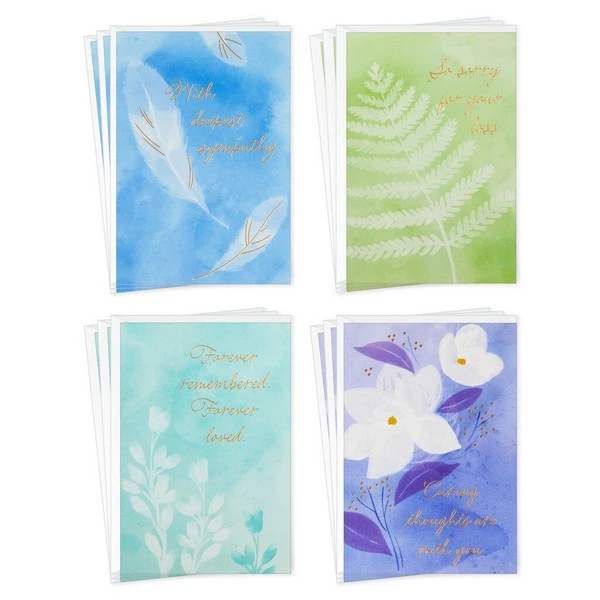 Serene Flowers Assorted Sympathy Cards, Pack Of 12 1 Serene Flowers Assorted Sympathy Cards, Pack Of 12