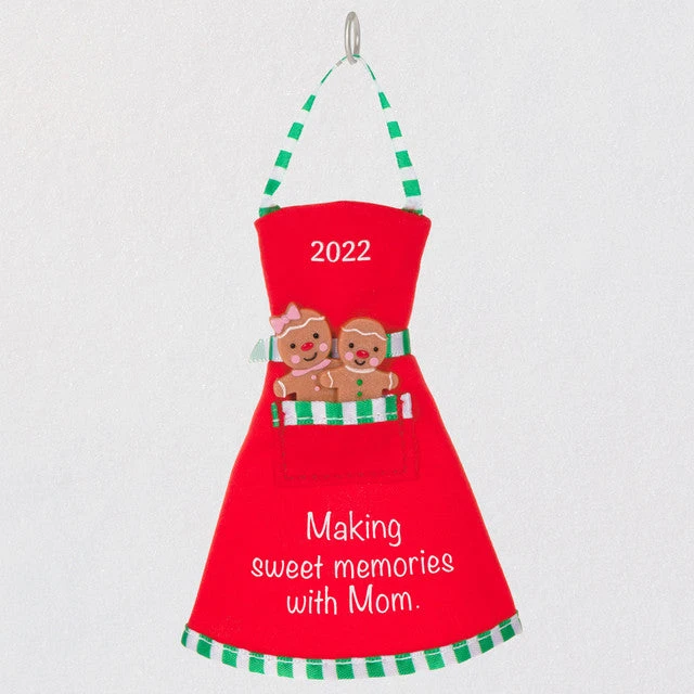 Hallmark 2022 Memories With Mom Baking Apron Fabric Ornament 1 Hallmark 2022 Memories With Mom Baking Apron Fabric Ornament