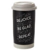 Hallmark Rejoice Repeat Ceramic Travel Mug 12 Oz.