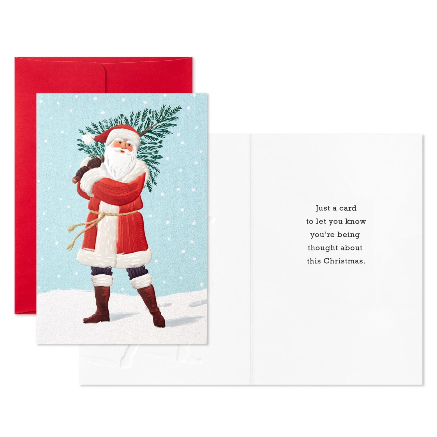 Hallmark Santa Carrying Fir Tree Packaged Christmas Cards, Set Of 5 2 Hallmark Santa Carrying Fir Tree Packaged Christmas Cards, Set Of 5 - Image 2