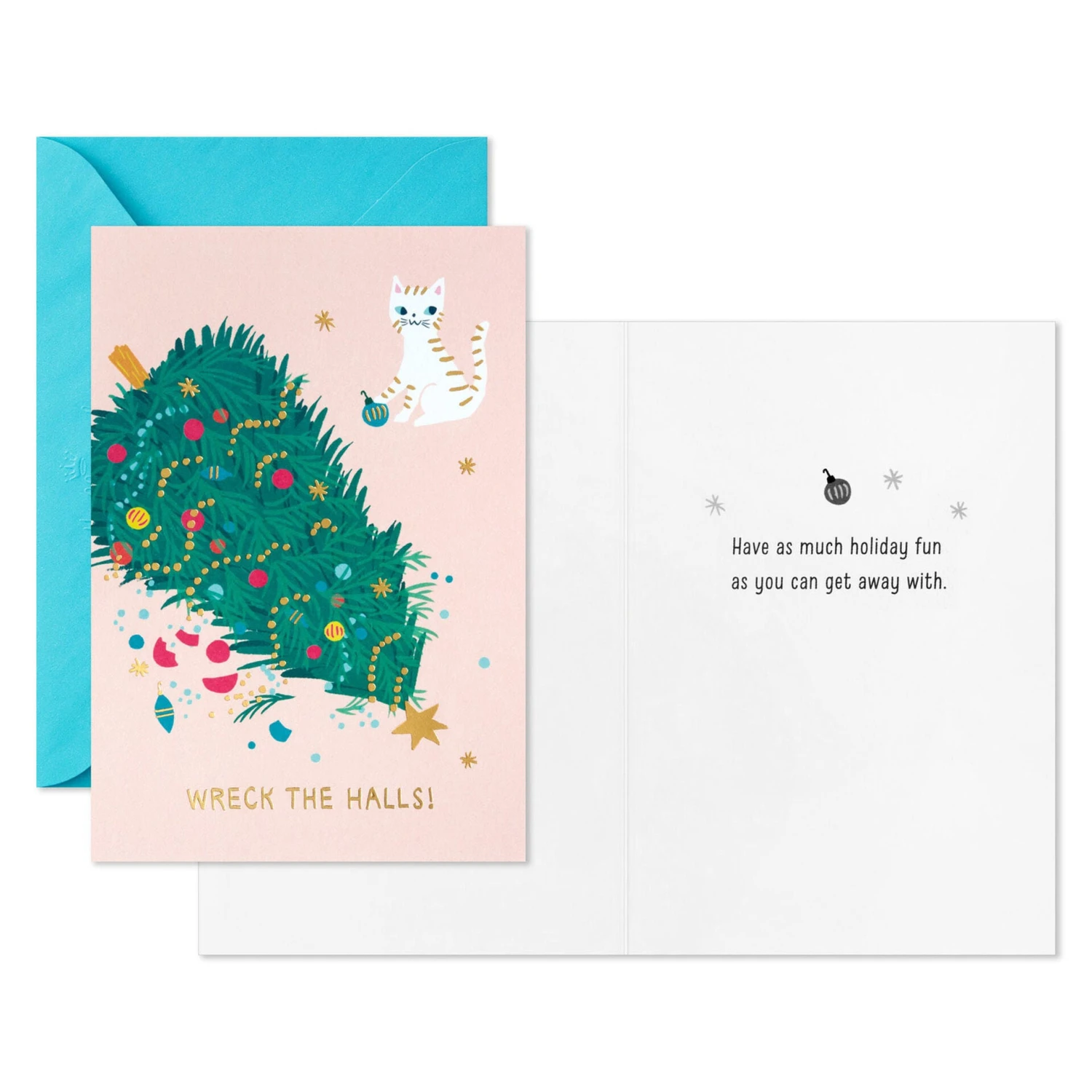 Hallmark Wreck The Halls Packaged Christmas Cards, Set Of 5 2 Hallmark Wreck The Halls Packaged Christmas Cards, Set Of 5 - Image 2